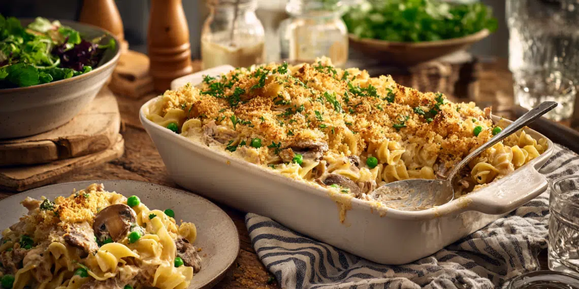 Creamy Tuna Casserole With Egg Noodles &Amp; Peas - Thefoodiebunch Creamy Tuna Casserole