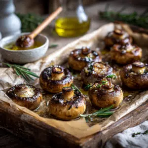 Roasted Mushroom Bites With Garlic Butter &Amp; Rosemary - Thefoodiebunch Roasted Mushroom Bites