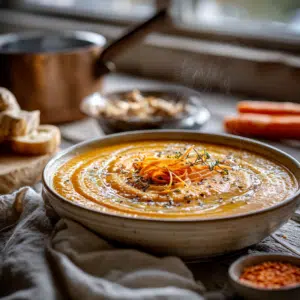 Creamy Carrot Ginger Soup With Lentils (30 Minutes) - Thefoodiebunch Creamy Carrot Ginger Soup With Lentils (30 Minutes) - Thefoodiebunch