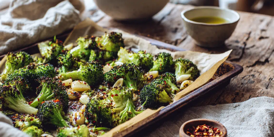 Roasted Broccoli With Garlic — Crispy &Amp; Easy Side Dish - Thefoodiebunch Roasted Broccoli