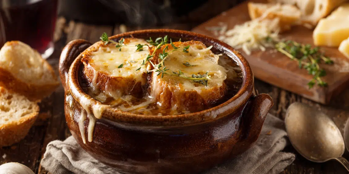 Classic French Onion Soup With Gruyère Croutons