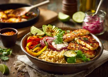 Mexican Chicken And Halloumi Burrito Bowl