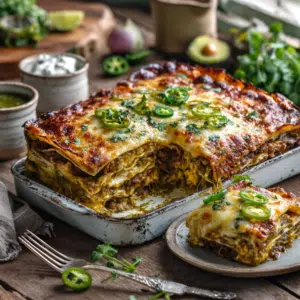 Easy Beef Enchilada Casserole (No Rolling!) - Thefoodiebunch Beef Enchilada Casserole
