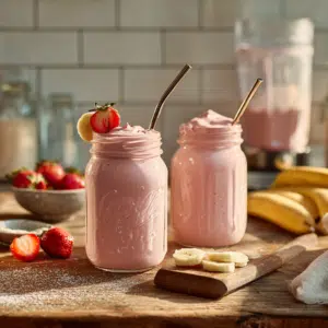 Strawberry Banana Smoothie (5 Ingredients, 5 Min) - Thefoodiebunch Easy Strawberry Banana Smoothie