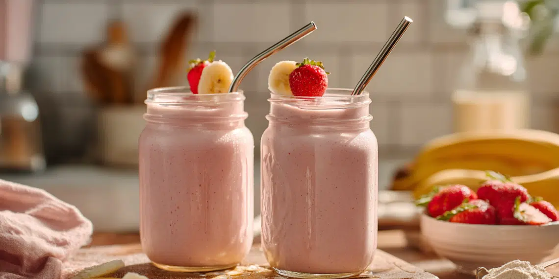 Strawberry Banana Smoothie (5 Ingredients, 5 Min) - Thefoodiebunch Easy Strawberry Banana Smoothie