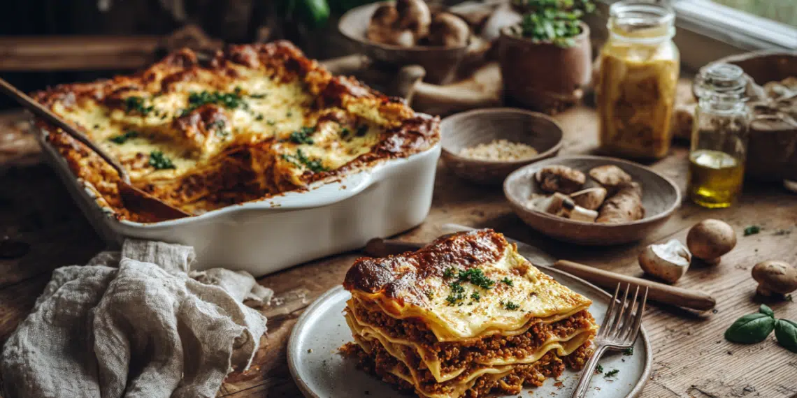 Vegan Lasagna Bolognese With Creamy Béchamel Sauce - Thefoodiebunch Creamy Lasagna Bolognese