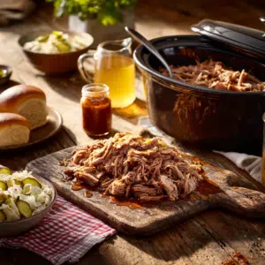 Southern Pulled Pork (Slow Cooker, 10-Hour Recipe) - Thefoodiebunch Southern Pulled Pork