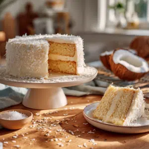 Coconut Cake With Cream Cheese Frosting Recipe - Thefoodiebunch Coconut Cake With Coconut Cream Cheese Frosting