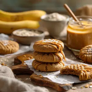 Peanut Butter Banana Vegan Cookies (Easy Recipe) - Thefoodiebunch Peanut Butter Banana Vegan