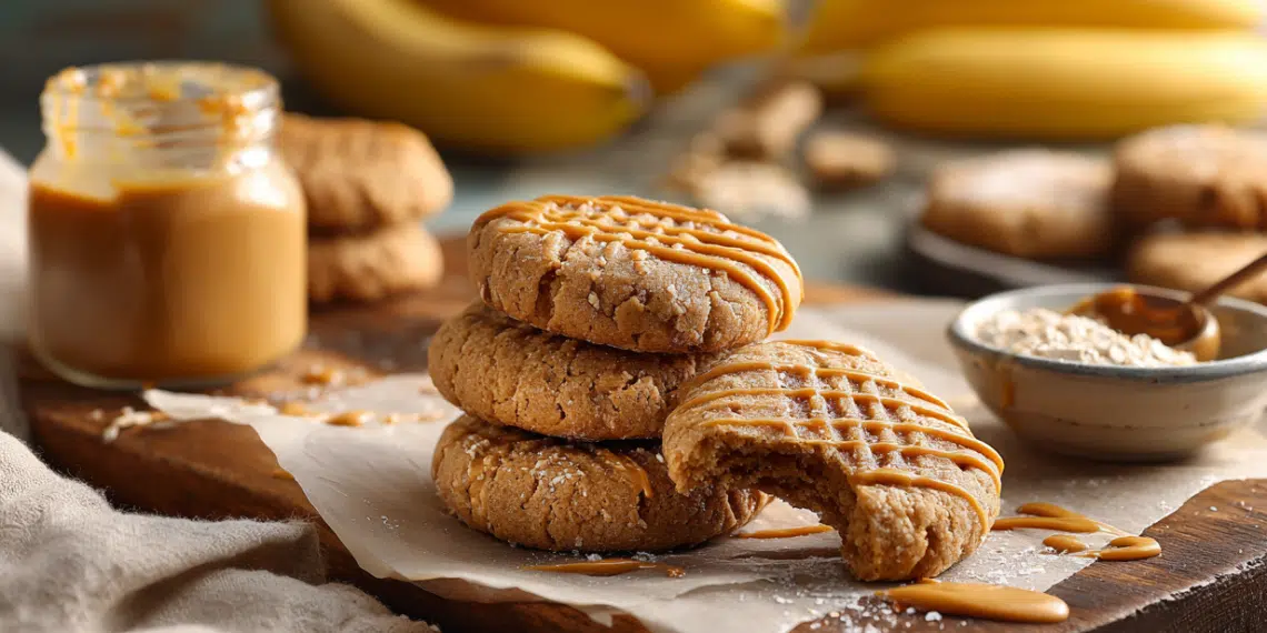 Peanut Butter Banana Vegan Cookies (Easy Recipe) - Thefoodiebunch Peanut Butter Banana Vegan Cookies