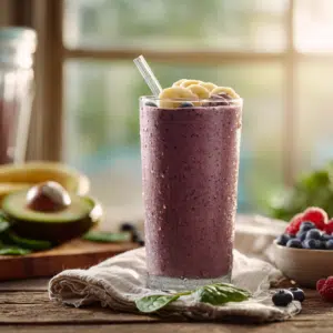 Hearty Breakfast Smoothie With Greens And Avocado - Thefoodiebunch Hearty Breakfast Smoothie