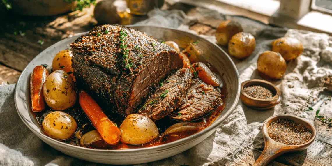 Paleo Slow Cooker Roast Beef With Vegetables - Thefoodiebunch Paleo Roast Beef