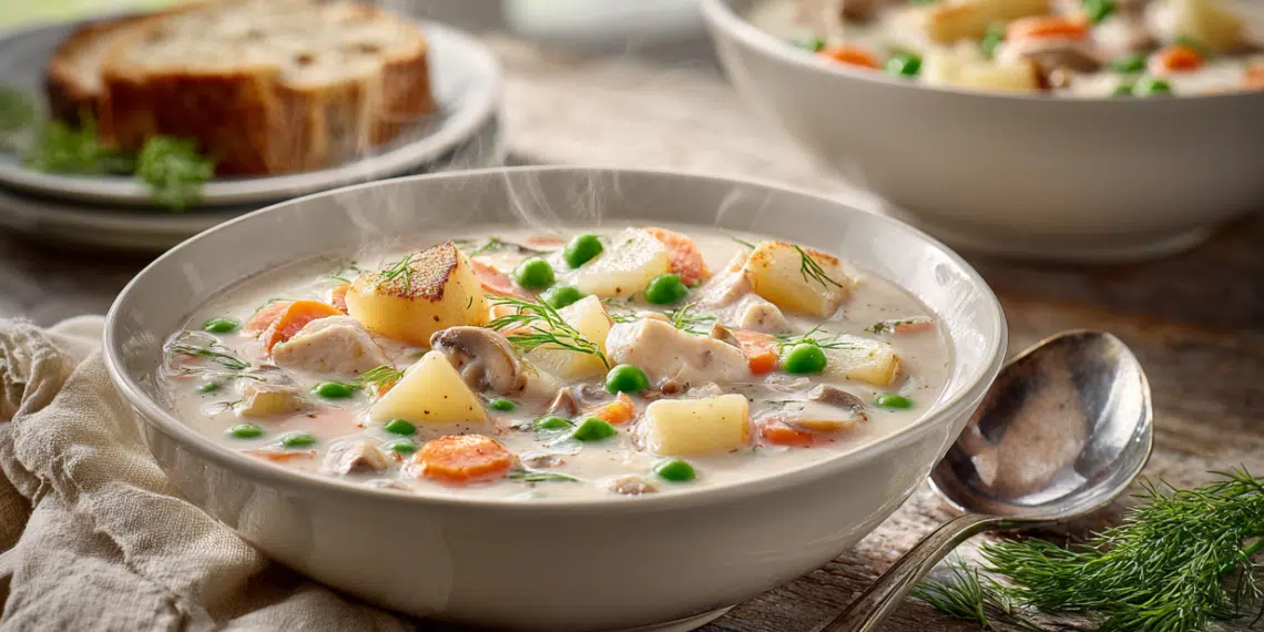 Chicken Pot Pie Soup (Creamy, Easy &Amp; Healthy) - Thefoodiebunch Chicken Pot Pie Soup (Creamy, Easy & Healthy)