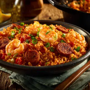 Easy Jambalaya With Sausage, Chicken &Amp; Shrimp