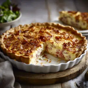 Easy Bacon &Amp; Prosciutto Quiche With Potato Chip Crust Topping - Thefoodiebunch Easy Bacon &Amp; Prosciutto Quiche With Potato Chip Crust Topping