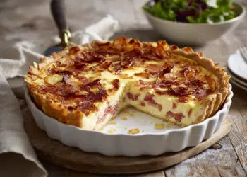 Easy Bacon &Amp; Prosciutto Quiche With Potato Chip Crust Topping