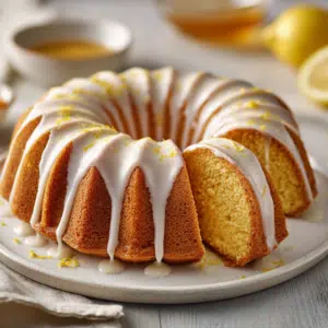 Honey Lemon Bundt Cake With Sugar Lemon Glaze - Thefoodiebunch Honey Lemon Bundt Cake With Sugar Lemon Glaze