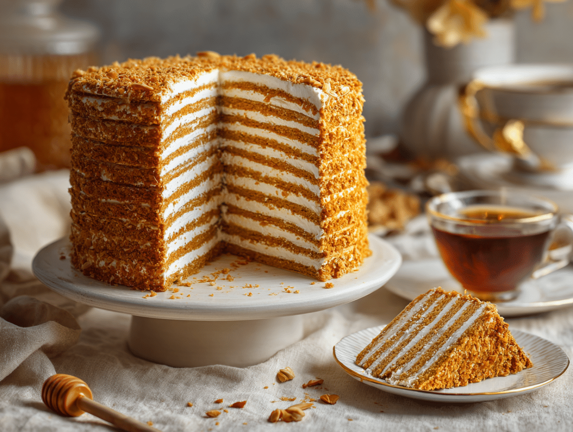 Russian Honey Cake (Medovik) – Classic Layered