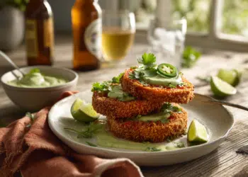 Crispy Baked Tomatoes With Avocado Jalapeño Sauce