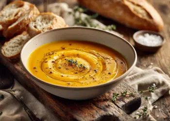 Roasted Pumpkin Soup With Homemade French Bread