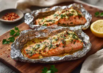 Baked Lemon Butter Salmon In Foil (20 Minutes)