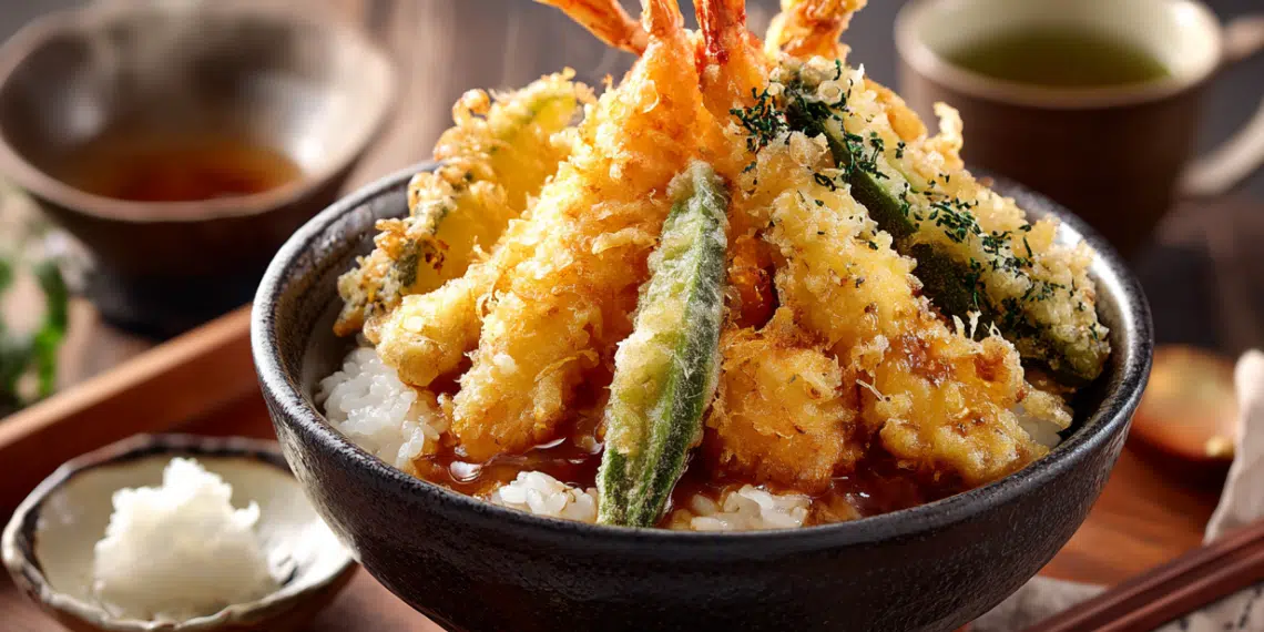 Japanese Tempura Don: Crispy Prawn Tempura Rice Bowl - Thefoodiebunch Japanese Tempura Don Crispy Prawn Tempura Rice Bowl