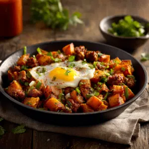 Sweet Potato And Chicken Sausage Hash (35 Minutes) - Thefoodiebunch Sweet Potato And Chicken Sausage Hash
