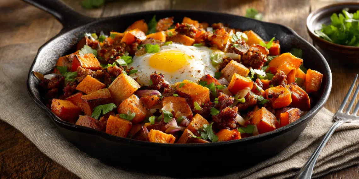 Sweet Potato And Chicken Sausage Hash (35 Minutes) - Thefoodiebunch Sweet Potato And Chicken Sausage Hash