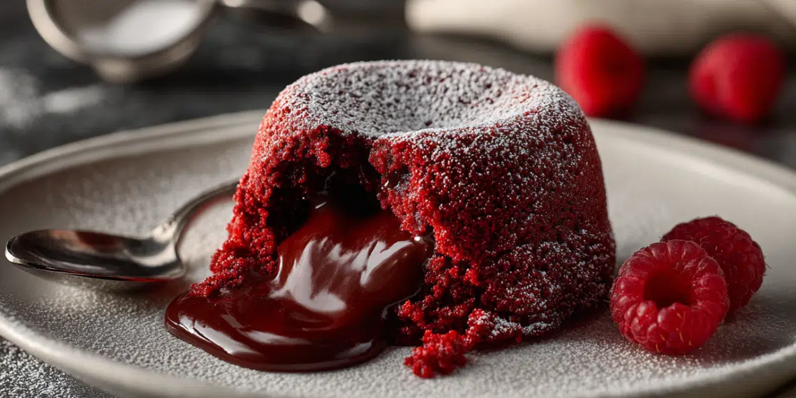Red Velvet Lava Cake With Molten Chocolate Centre - Thefoodiebunch Red Velvet Lava Cake With Molten Chocolate Centre