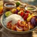 Grilled Shrimp Skewers With Coconut Rice