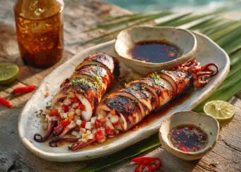 Smoky Grilled Stuffed Squid (Filipino Inihaw Na Pusit)