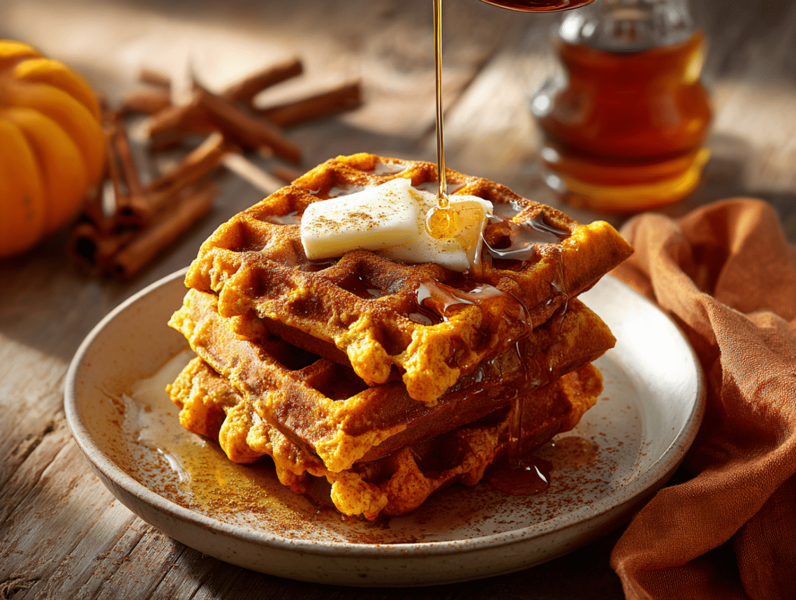 Pumpkin Waffles Recipe — Fluffy, Spiced &Amp; Easy