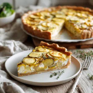 Roasted Summer Squash Quiche With Leeks And Thyme - Thefoodiebunch Roasted Summer Squash Quiche With Leeks And Thyme