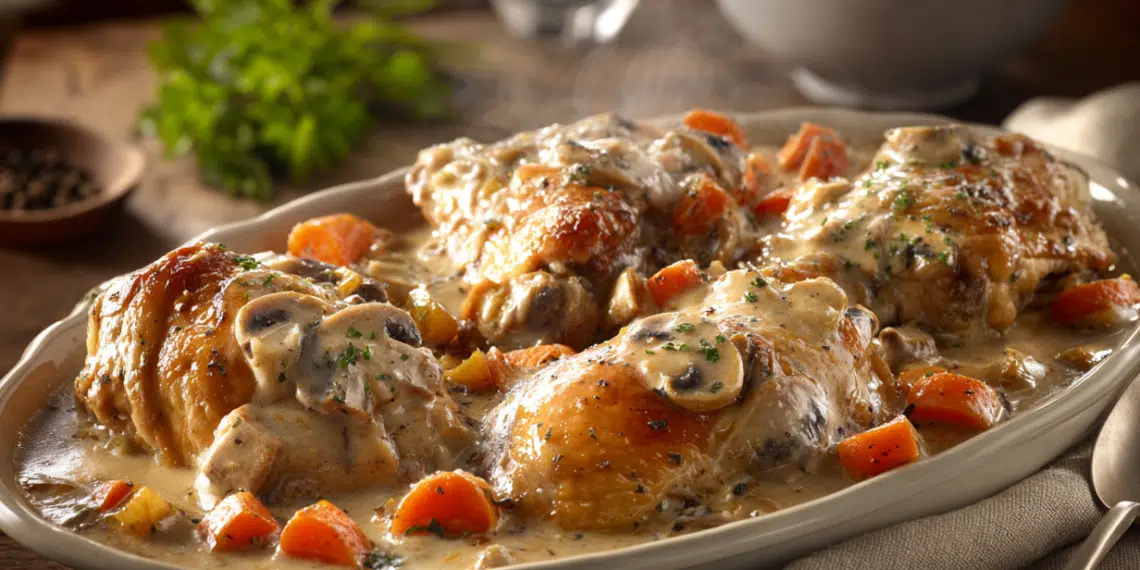 Slow-Cooked Turkey Wings With Mushroom Gravy