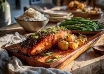 Asian Honey-Glazed Salmon On Cedar Plank