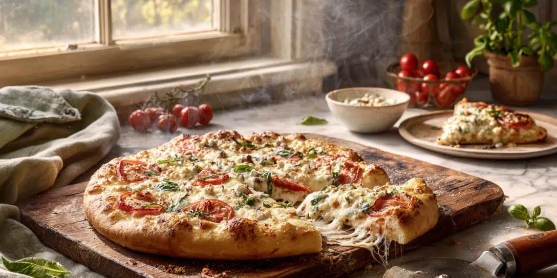 Tomato Basil White Pizza (Ready In 20 Minutes)