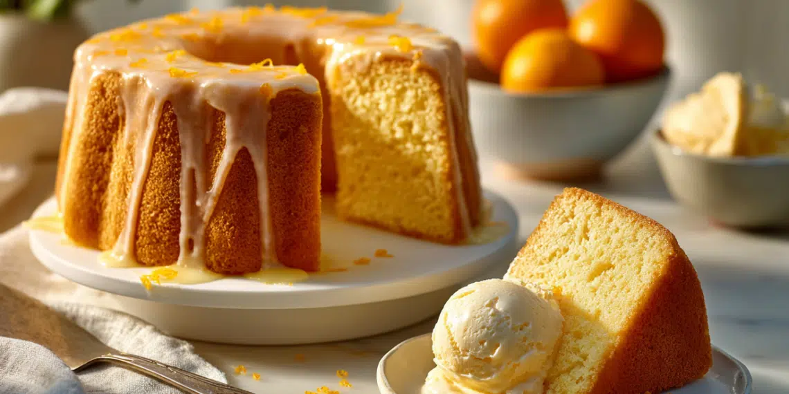 Orange Chiffon Cake With Citrus Glaze - Thefoodiebunch Orange Chiffon Cake With Citrus Glaze