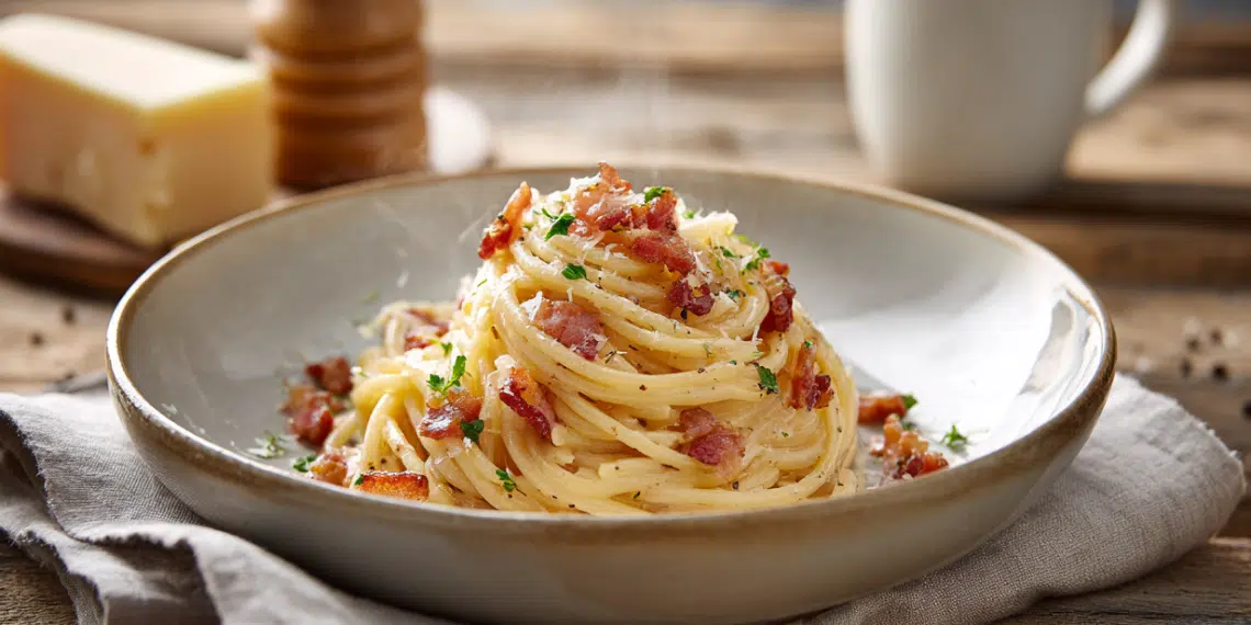 Breakfast Pasta Alla Carbonara (Ready In 20 Min)