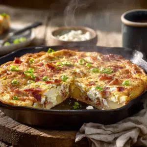 Potato Bacon Feta Frittata – Easy Weekend Breakfast