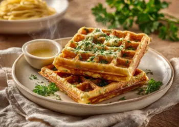 Savoury Garlic Butter Cheese Waffles Recipe