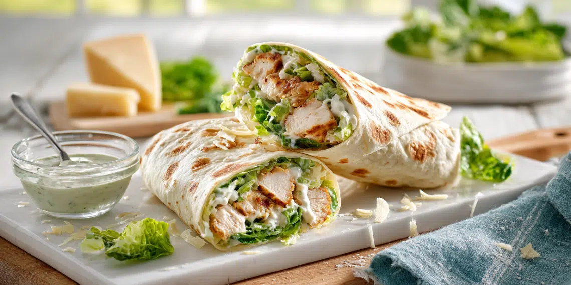 Healthy Chicken Caesar Wraps (Grilled &Amp; Easy) - Thefoodiebunch Healthy Chicken Caesar Wraps (Grilled &Amp; Easy)