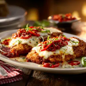 Chicken Parmesan With Hot Peppers (Crispy &Amp; Spicy)