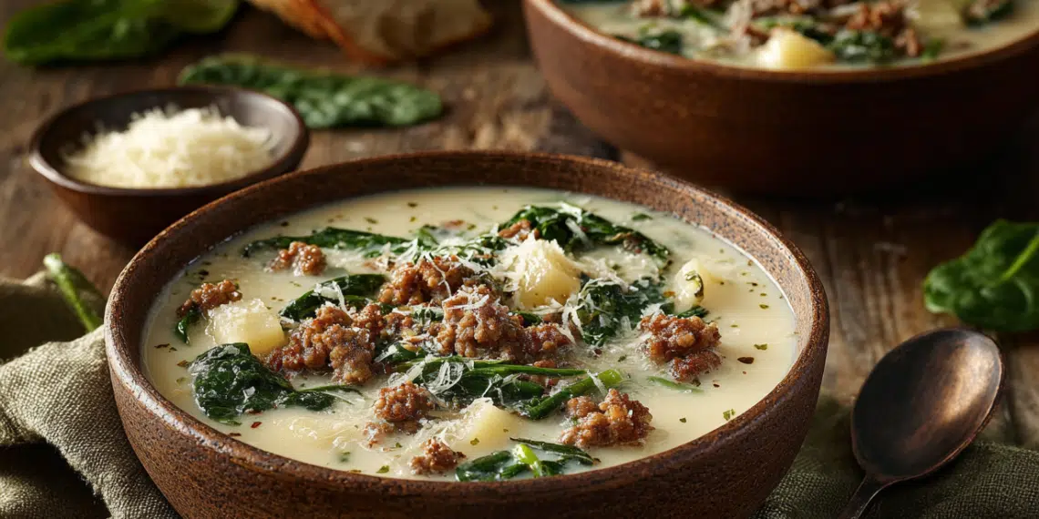 Creamy Italian Sausage And Potato Soup (Zuppa Toscana)
