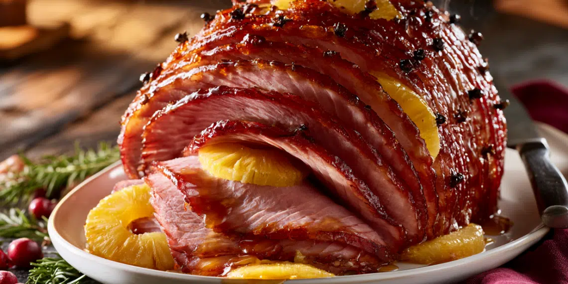 Glazed Christmas Ham And Pineapple (Easy Holiday Recipe) - Thefoodiebunch Glazed Christmas Ham And Pineapple (Easy Holiday Recipe)