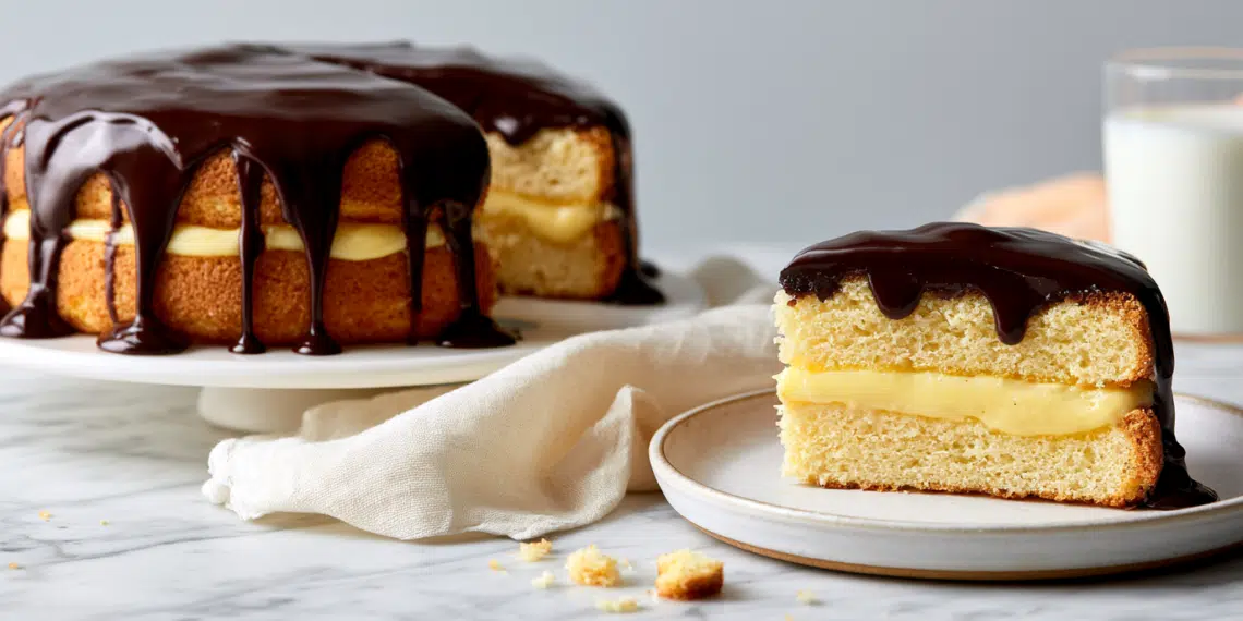 Boston Cream Pie (Vanilla Pastry Cream &Amp; Chocolate Ganache)
