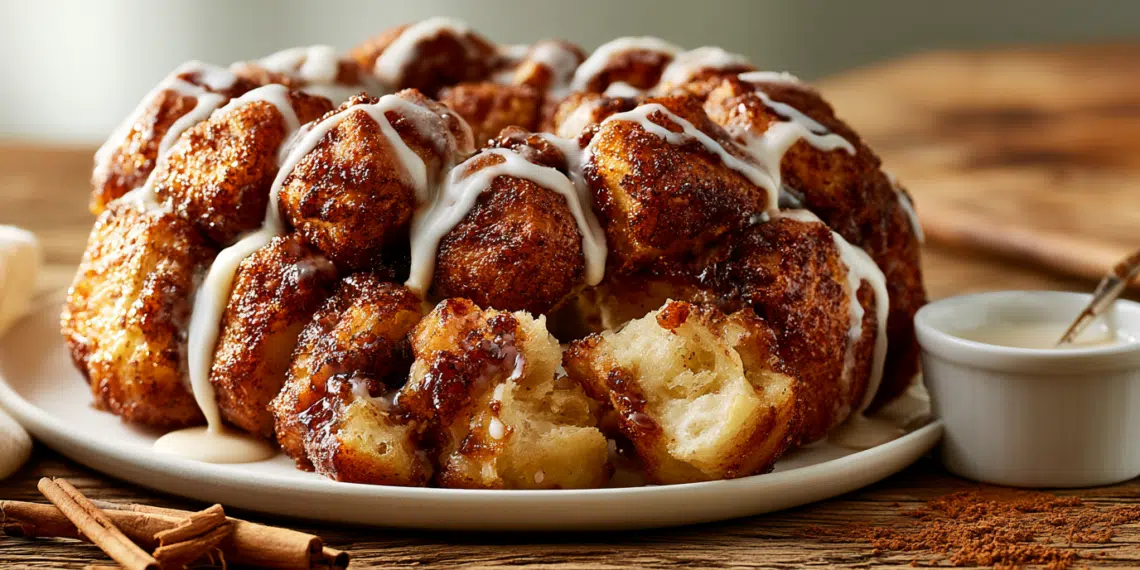 Homemade Monkey Bread With Cinnamon Sugar Glaze