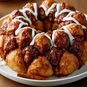 Homemade Monkey Bread With Cinnamon Sugar Glaze