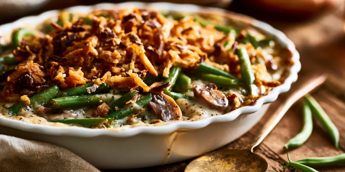 Green Bean Casserole With Crispy Onions (From Scratch)