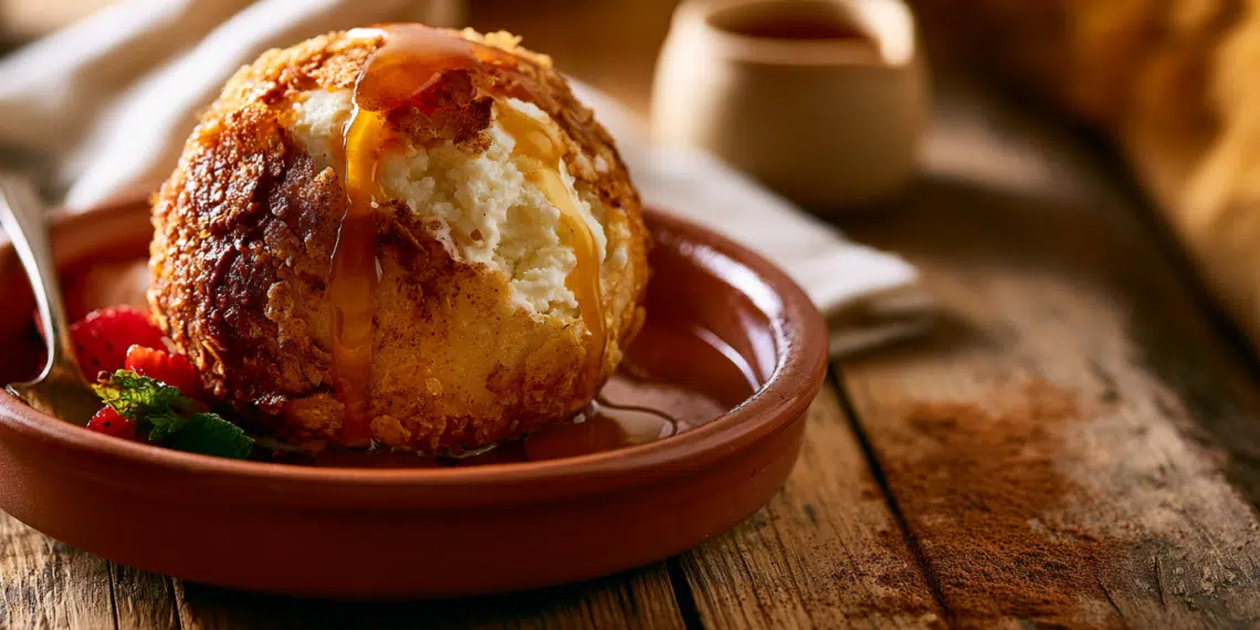 Fried Ice Cream With Cinnamon Cornflake Crust