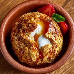 Fried Ice Cream With Cinnamon Cornflake Crust